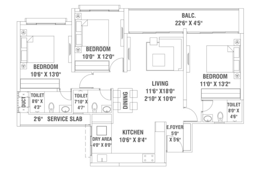 Global Inspira 3 BHK Luxury